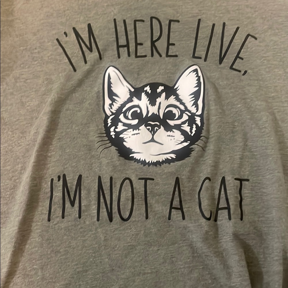Gray Cat Graphic T-Shirt